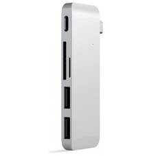 Satechi USB-C 2-Port USB 3.0 Hub, Silver