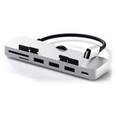 Satechi USB-C 3-Port USB 3.0 Clamp Hub, Silver