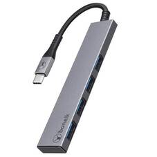 Bonelk Long-Life 4 Port USB-C 3.0 Slim Hub, Space Gray