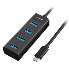 mBeat USB-C to 4-Port USB-A 3.0 Hub, Black