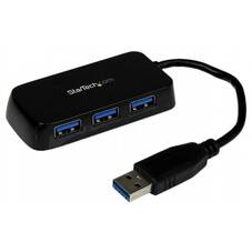 StarTech Portable 4-Port Mini USB 3.0 Hub, Black