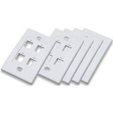 INTELLINET Quad Outlet Wallplate Pack of 5