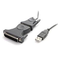 StarTech USB to RS232 DB9/DB25 Serial Adapter Cable, Male to Male