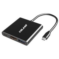 Volans USB-C to HDMI + USB-A 3.0 Adapter, Supports 4K @60Hz