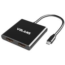 Volans VL-UC2H Aluminium USB-C to Dual HDMI 2.0 Adapter