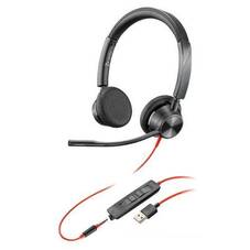 Poly Blackwire BW3325-M Wired Stereo Headset - Black, On-Ear, USB-A