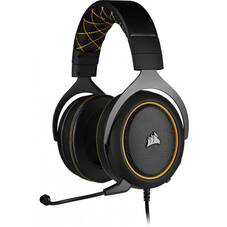 Corsair HS60 PRO Surround Gaming Headset, Black with Yellow Trim